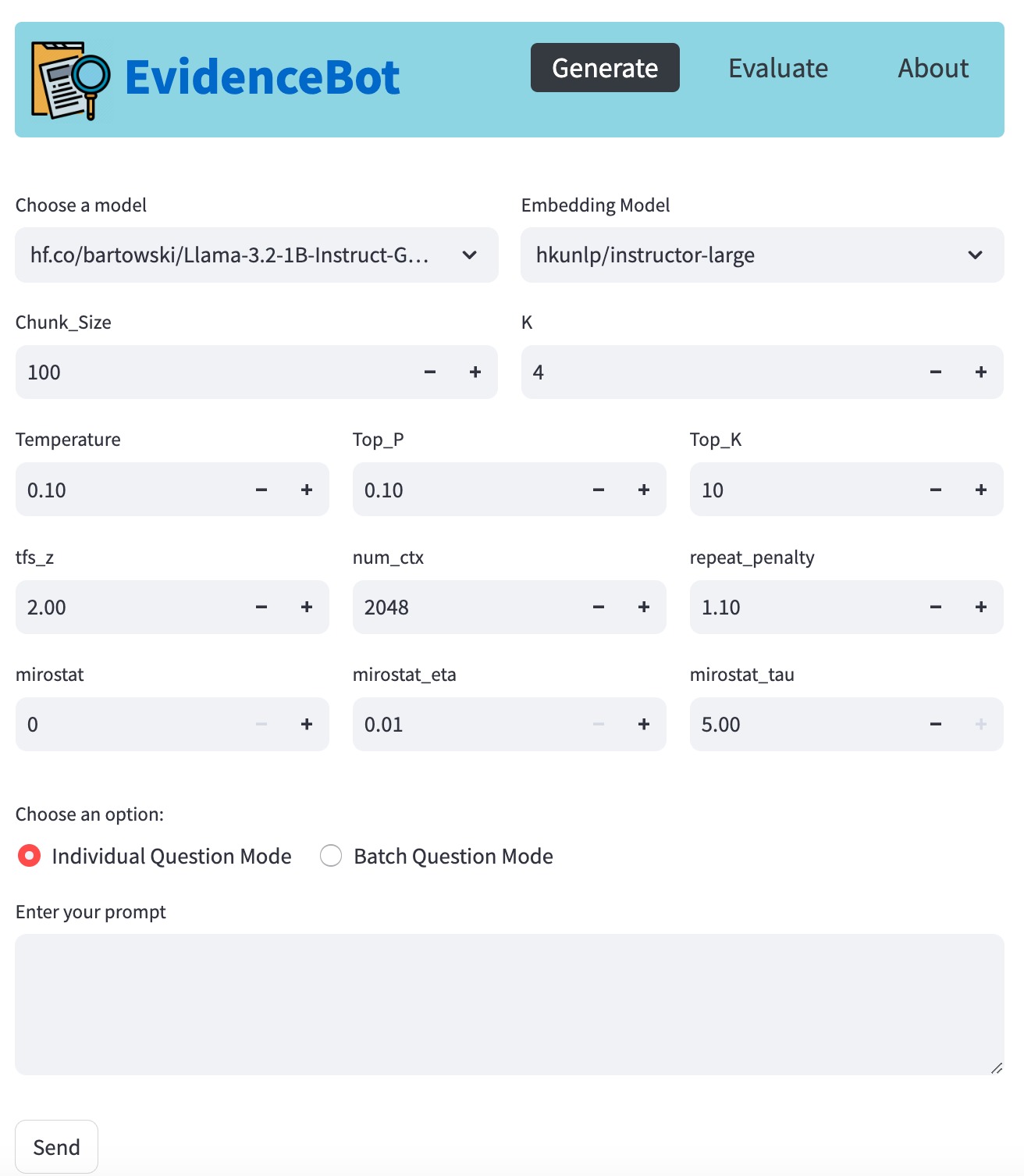 Generate Individual Responses Functionality
